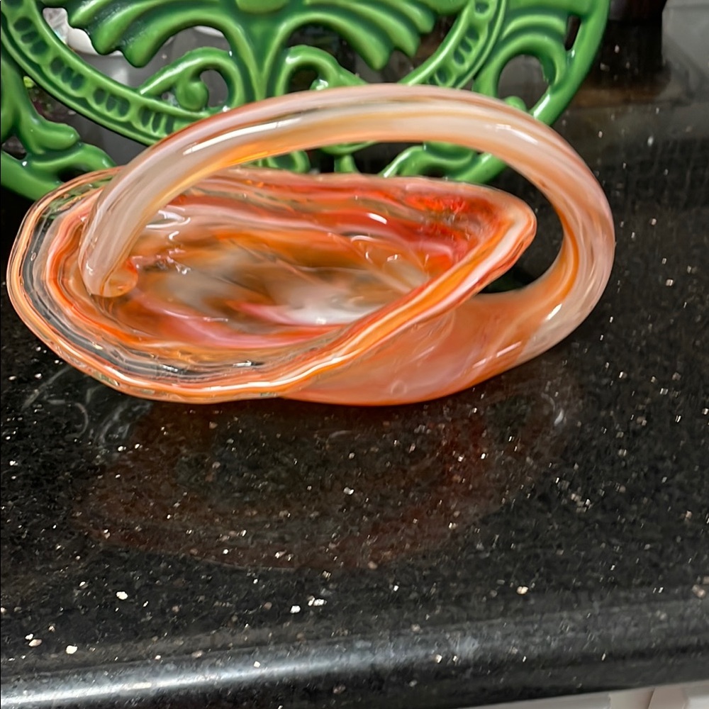 Elegant Mid-Century Orange Glass Art Deco Bowl